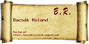 Bacsák Roland névjegykártya