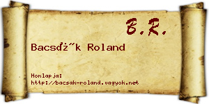 Bacsák Roland névjegykártya