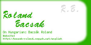 roland bacsak business card